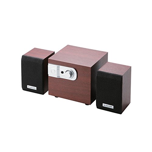 「ほぼ新品」エレコム スピーカー 12W 2.1ch 木製 チェリーウッド MS-W02WCH(中古品)
