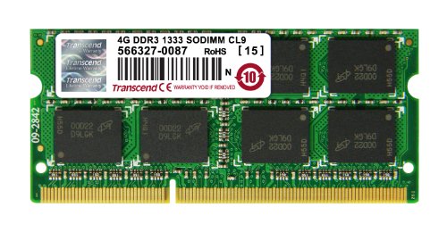 「未使用品」Transcend ノートPC用メモリ PC3-10600 DDR3 1333 4GB 1.5V 204pin SO-DIMM(中古品)