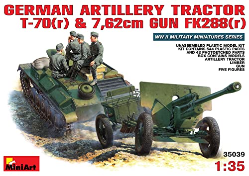 「未使用品」ミニアート 1/35 ドイツ軍T-70 r &amp; 76.2mm野戦砲 MA35039 プラモデル(中古品)