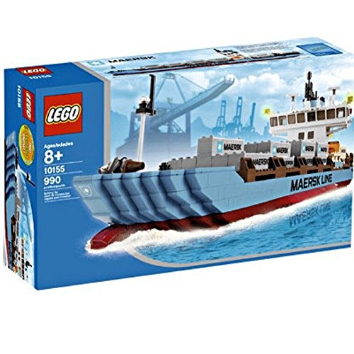 「非常に良い」LEGO 10155 Maersk Line Container Ship レゴ マークスラインコンテナ船 並(中古品)