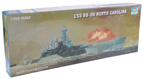 トランペッター 1/350 米海軍 戦艦 BB-55 ノースカロライナ プラモデル(中古品)