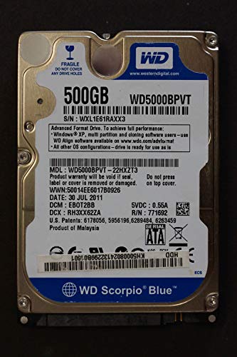 wd5000bpvt、デルScorpio Blue 500?GB 5400?RPM 2.5? SATAハードドライブ(中古品)の通販は