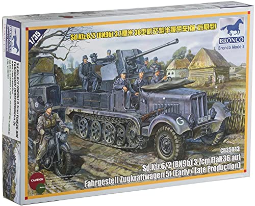 ブロンコモデル 1/35 5tハーフトラック37mm対空自走砲前/後期 CB35043 プラ(中古品)の通販は 9,928円
