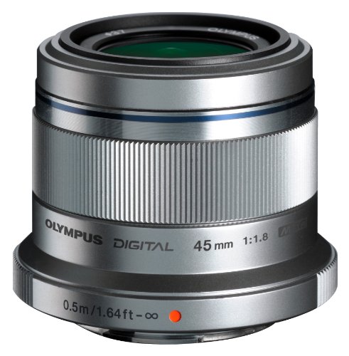 「ほぼ新品」OLYMPUS 単焦点レンズ M.ZUIKO DIGITAL 45mm F1.8 シルバー(中古品)