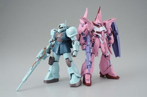 「非常に良い」AMX-107 BAWOO GPB COLOR &amp;MS-05L ZUKUI SNIPER TYPE GPB COLOR 1/44 ガン (中古品)