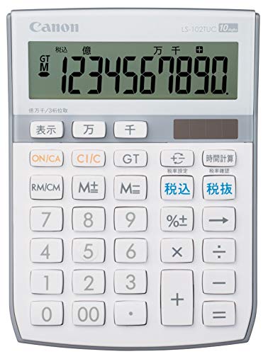 「未使用品」キャノン 電卓 10桁 ミニ卓上サイズ 時間計算 千万単位機能 抗菌 LS-102TUC(中古品)