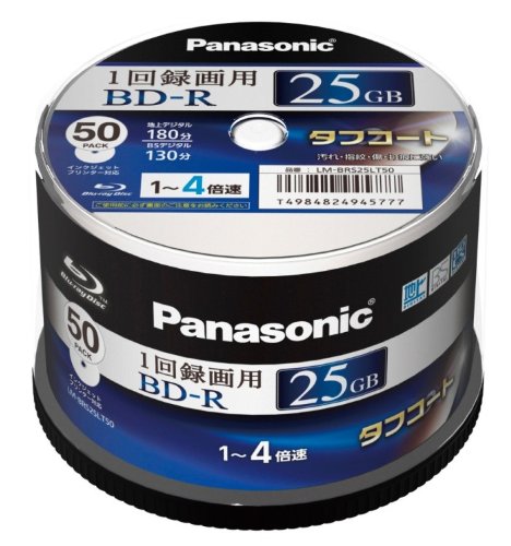 「未使用品」パナソニック ブルーレイディスク 国産 録画用4倍速 25GB(単層 追記型) 50 (中古品)