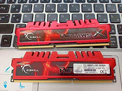 G.Skill F3-12800CL10D-16GBXL DDR3-1600 16GB(8GB*2枚組)KIT CL10(中古品)