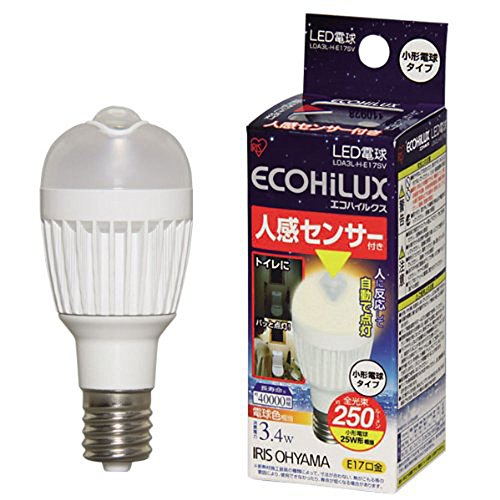 「非常に良い」アイリスオーヤマ LDA3L-H-E17SV LED電球人感センサー付小形電球 垂直取付 (中古品)