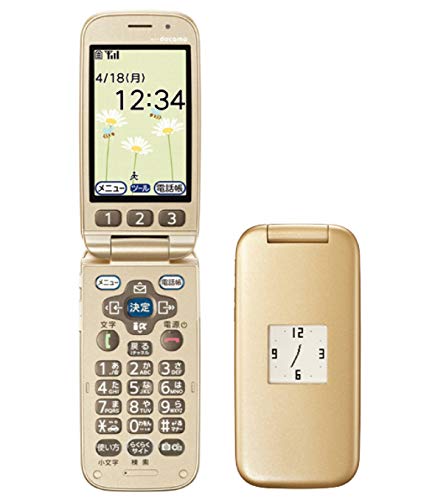 NTTドコモ らくらくホン ベーシック3 F-08C ゴールド 携帯電話 白ロム ドコ(中古品)の通販は