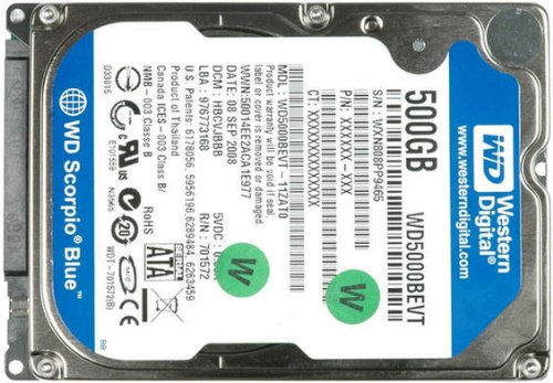 Western Digital WD WD5000BEVT HDD SATA/300 500GB 2.5 5400RPM 蠍座(中古品)