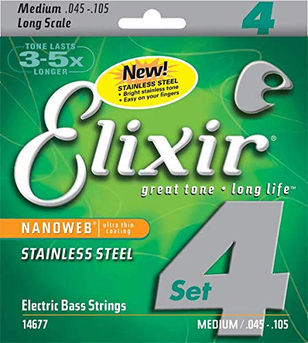 「ほぼ新品」Elixir エリクサー 軍事基地弦 NANOWEB ステンレス鋼 Long Scale Light/Medium (中古品)