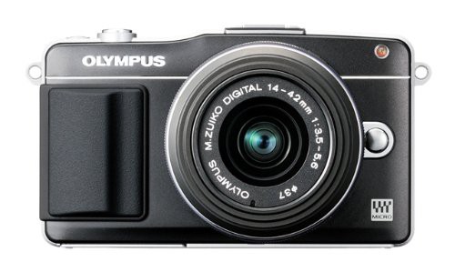 OLYMPUS ミラーレス一眼 PEN mini E-PM2 レンズキット ブラック E-PM2 LKIT(中古品)