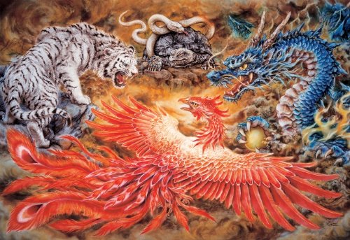 1053ピース ジグソーパズル 四神図 スーパースモールピース(26x38cm)(中古品)
