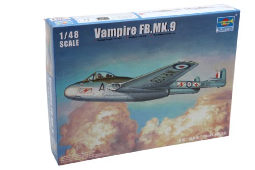 「未使用品」トランペッター 1/48 デ・ハビランド ヴァンパイア FB.9 プラモデル(中古品)
