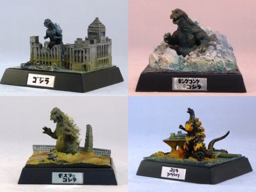 「未使用品」食玩　ゴジラ名鑑　全4種セット(ゴジラ、キングコング対ゴジラ、モスラ対ゴ(中古品)