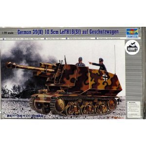 「ほぼ新品」German 39H タンク w-105mm LeFH18 Gun w-Added Superstructure モデル キ (中古品)