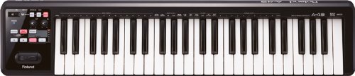 「未使用品」Roland ローランド MIDIキーボードコントローラー A-49-BK ブラック 49鍵(中古品)