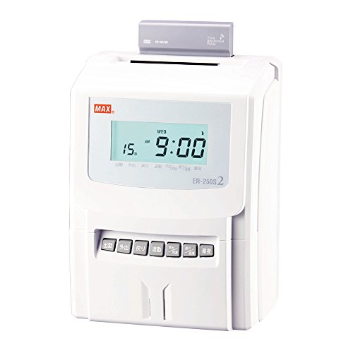 マックス タイムレコーダー 1日6回印字 月間集計機能付き 電波時計搭載 ER-(中古品)の通販は