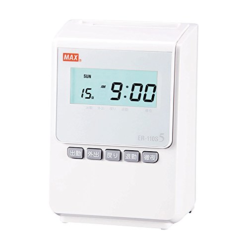 マックス タイムレコーダー 1日4回印字 簡易月間集計機能付き ER-110S5(中古品)の通販は