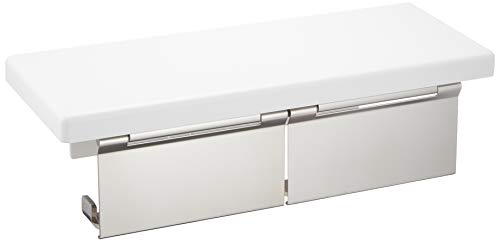 TOTO 二連紙巻器 棚付き(木質) ステンレス製(マット) ホワイト YH403FW#NW1(中古品)