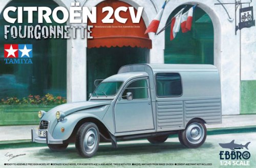 「ほぼ新品」エブロ 1/24 シトロエン 2CV FOURGONNETTE プラモデル 25001(中古品)