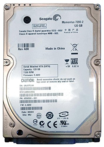 「ほぼ新品」Seagate st9120823asg Clean Pull Seagate Momentus 7200.2?120?GB 7.2?K 2(中古品)
