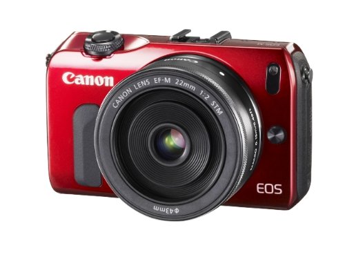 Canon ミラーレス一眼カメラ EOS M レンズキット EF-M22mm F2 STM付属 レッ(中古品) 37,129円