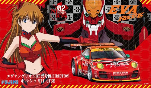 「ほぼ新品」フジミ模型 1/24エヴァンゲリオン RT 弐号機 DIRECTIONポルシェ 911 GT3R(中古品)