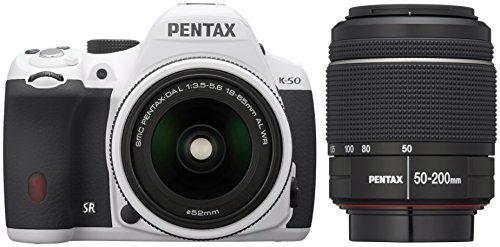 RICOH デジタル一眼レフ PENTAX K-50 DAL18-55mmWR・DAL50-200mmWRダブルズ(中古品)