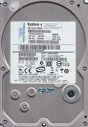 Hitachi hua721050kla330?500?GB 7200rpm 3.5インチSATA / 300ハードドライ(中古品)の通販は 11,712円