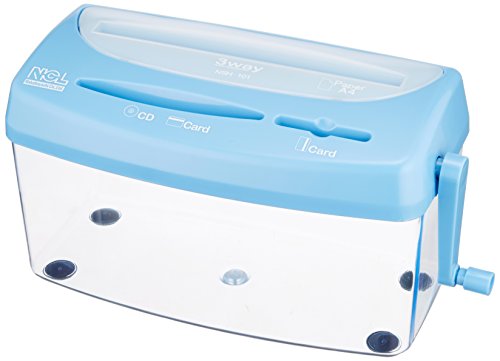 「未使用品」ナカバヤシ ハンドシュレッダー クロス クルッキル ブルー NSH-101MB(中古品)