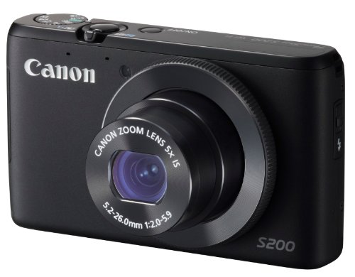 Canon デジタルカメラ PowerShot S200(ブラック) F値2.0 広角24mm 光学5倍 (中古品)の通販は