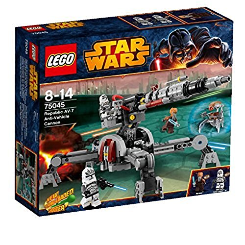 「ほぼ新品」LEGO Star Wars Set of Republic AV-7 Anti-Vehicle Cannon 75045 &amp; AAT 75(中古品)