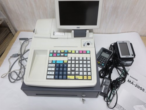 東芝 テック 電子 システム レジ スター MA-2055 ホワイト 99部門(中古品)