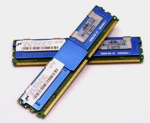 「ほぼ新品」Micron(HP) PC2-5300F 2GB FB DIMM　2枚セット 合計4GB  バルク品 (中古品)