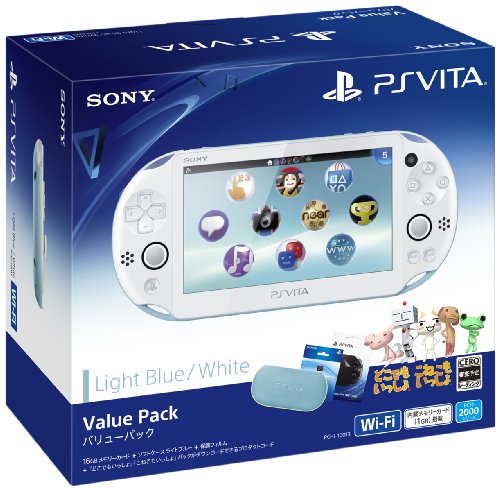 SONY - PlayStation Vita  ヴィータ 中古 ライトブルー プレステ Amazon | PlayStation Vita Wi-Fiモデル ライトブルー/ホワイト