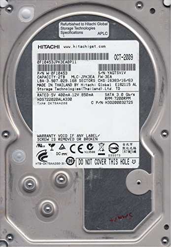 hds722020ala330、PN 0?F10453、MLC jpk3ea、Hitachi 2tb SATA 3.5ハードド(中古品)の通販は 23,066円
