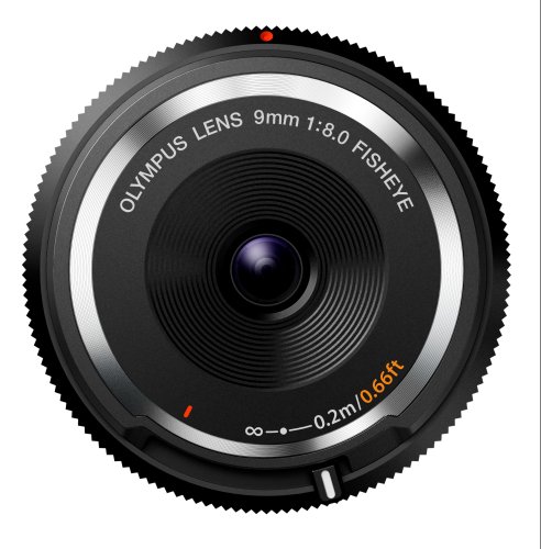 「未使用品」OLYMPUS ミラーレス一眼 9mm f8 フィッシュアイ ボディキャップレンズ ブラ(中古品)