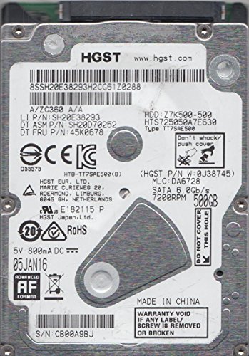 「未使用品」Hitachi hts725050?a7e630?500.0?GB 7200rpm 2.5?7?mm SATAハードドライブ(中古品)