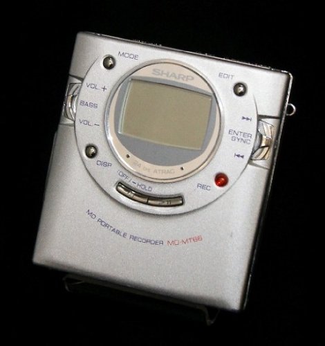 SHARP　シャープ　MD-MT66-S　シルバー　ポータブルMDレコーダー　（小型MD(中古品)