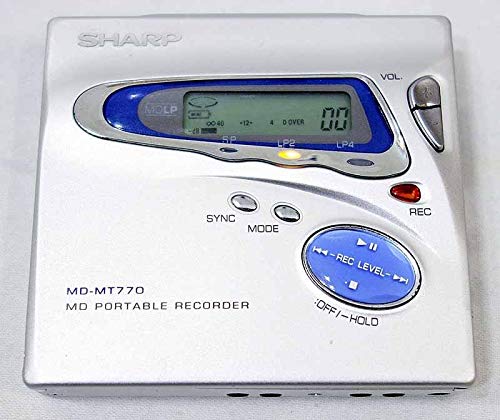 SHARP　シャープ　MD-MT770-S シルバー　ポータブルMDレコーダー　（小型MD(中古品)