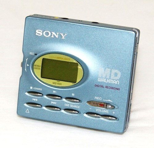 SONY　ソニー　MZ-R91-L ブルー　ポータブルMDレコーダー　MDLP非対応（録 (中古品)