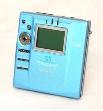 SHARP　シャープ　MD-MT77-A　ブルー　ポータブルMDレコーダー　（小型MDプ(中古品)