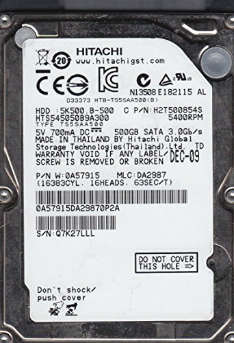 「非常に良い」hts545050b9?a300、PN 0?a57915、MLC da2987、Hitachi 500?GB SATA 2.5ハー(中古品)