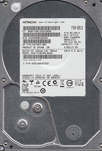 hds721010cla632、PN 0?F15013、MLC jpt41?a、Hitachi 1tb SATA 3.5ハード (中古品)の通販は