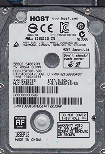 「非常に良い」hts545050?a7e380、PN 0j23435、MLC da6022、Hitachi 500?GB SATA 2.5ハー (中古品)
