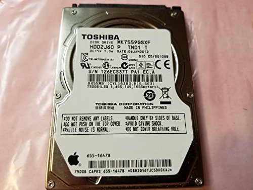 MK7559GSXF C0/GQ108B HDD2J60 P TN01 T Toshiba 750GB SATA 2.5 ハードド (中古品)