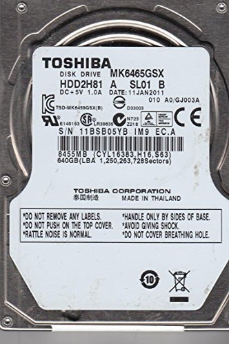 mk6465gsx、hdd2h81?A sl01?B、Toshiba 640?GB SATA 2.5ハードドライブ(中古品)