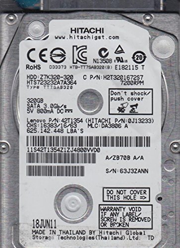 hts723232?a7a364、PN 0j13233、MLC 地方検事3806、Hitachi 320?GB SATA 2.5ハー (中古品)